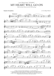 My Heart Will Go On (Love Theme from Titanic) for Saxophone Quartet Sheet Music by Celine Dion