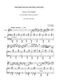 perderse querido Pío S. Prokofiev - THE MONTAGUES AND THE CAPULETS (Dance of the Knights) from  the ballet "Romeo and Juliet" for Violin & Piano Sheet Music by S. Prokofiev  - ghostswelcome.com