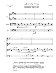Chicago: Colour My World for String Quartet Sheet Music by Chicago