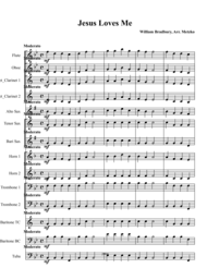 Jesus Loves Me for Concert Band Sheet Music by William B. Bradbury