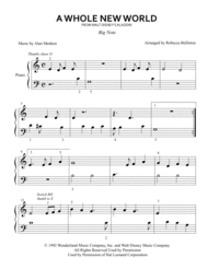 A Whole New World (Big Note) Sheet Music by Alan Menken