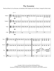 The Scientist by Coldplay. Arranged for String Quartet Sheet Music by Coldplay