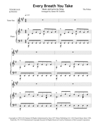 The Police: Every Breath You Take for Tenor Sax & Piano Sheet Music by The Police