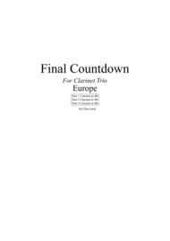 Final Countdown. For Clarinet Trio Sheet Music by Europe