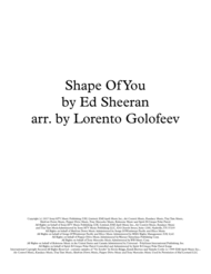 Shape Of You Sheet Music by Ed Sheeran/Kandi Burruss/Tamek