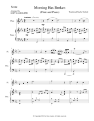 MORNING HAS BROKEN (Flute/Piano and Flute Part) Sheet Music by Traditional Gaelic Melody