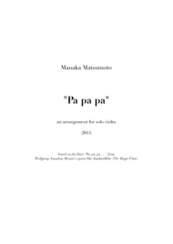 The Magic Flute - Pa pa pa (arr. for solo violin) Sheet Music by Wolfgang Amadeus Mozart