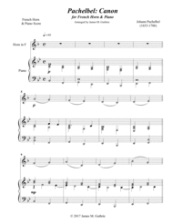 Pachelbel: Canon for French Horn & Piano Sheet Music by Johann Pachelbel