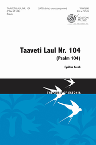 Taaveti laul Nr. 104 Sheet Music by Cyrillus Kreek