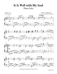 It Is Well with My Soul (Piano Solo) Sheet Music by Phillip Bliss