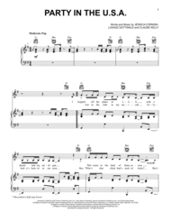 Party In The USA Sheet Music by Miley Cyrus