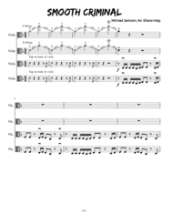 Smooth Criminal for Viola Quartet or Viola Ensemble Sheet Music by Michael Jackson