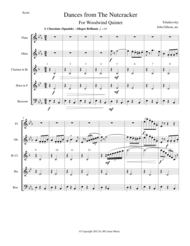 Six Dances from The Nutcracker by Tchaikowsky for Woodwind Quintet Sheet Music by Peter Ilyich Tchaikovsky