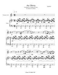 Schubert: Ave Maria for Trumpet & Piano Sheet Music by Franz Schubert