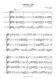A Shining Light (This Little Light of Mine) - For Clarinet Quartet Sheet Music by Traditional Spiritual