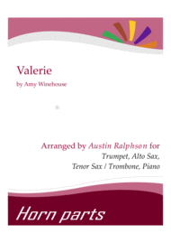 Valerie (Amy Winehouse) - horn parts and piano Sheet Music by Amy Winehouse