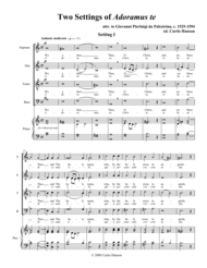Adoramus Te (SATB - 2 settings) Sheet Music by Giovanni Pierluigi da Palestrina