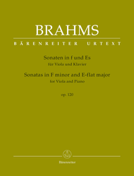 Sonatas in F minor and E-flat major for Viola and Piano op. 12 Sheet Music by Johannes Brahms