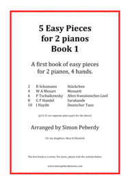 5 Easy Pieces for 2 Pianos Book 1