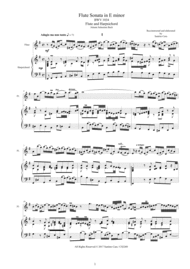 Bach - Flute Sonata in E minor BWV 1034 for Flute and Harpsichord (or Piano) Sheet Music by Bach Johann Sebastian