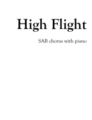 High Flight Sheet Music by Thomas Fedorchik