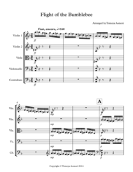 The Flight of the Bumblebee - arranged for String Ensemble/Orchestra/Quintet by Tomoya Aomori - score and parts Sheet Music by Nikolai Rimsky- Korsakov