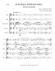 IT IS WELL WITH MY SOUL (WW Quintet with Parts) Sheet Music by Phillip P. Bliss