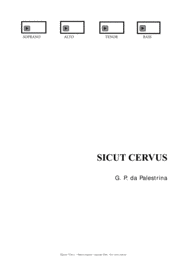 SICUT CERVUS - SATB Choir - Music by G.P. da Palestrina - PDF files with embedded Mp3 files of the individual Parts Sheet Music by Giovanni Pierluigi da Palestrina