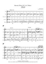 Dvorak: Slavonic Dances Op.46 No. 7 in C minor (Skocná) - wind quintet Sheet Music by Antonin Dvorak