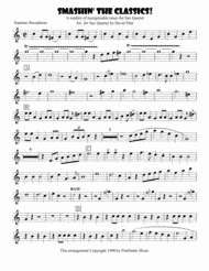 Smashin' the Classics for SATB Sax Quartet Sheet Music by Public domain songs