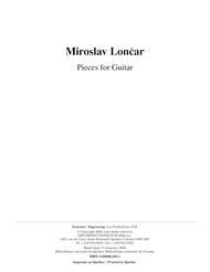 Pieces for Guitar Sheet Music by Miroslav Loncar