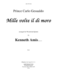Mille volte il di moro (for woodwind quintet) Sheet Music by Don Carlo Gesualdo