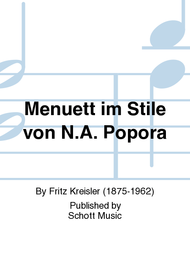 Menuett im Stile von Nicola Antonio Porpora Sheet Music by Fritz Kreisler
