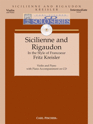 Sicilienne And Rigaudon Sheet Music by Fritz Kreisler