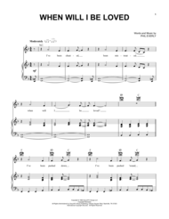When Will I Be Loved Sheet Music by Phil Everly