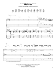 Melissa Sheet Music by The Allman Brothers Band