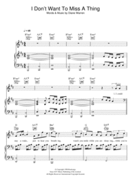 I Don't Want To Miss A Thing Sheet Music by Aerosmith