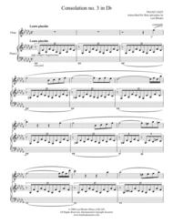 Liszt - Consolation in D flat; transcribed for flute and piano Sheet Music by Franz Liszt