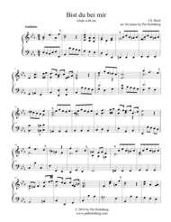 Bist du Bei Mir - for piano Sheet Music by Pat Holmberg