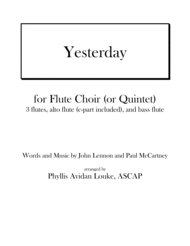 Yesterday by Lennon & McCartney for Flute Choir or Sheet Music by The Beatles