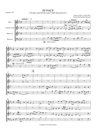 In Pace Sheet Music by Thomas Tallis