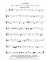 All Of Me - (Original key) - Flute Sheet Music by John Legend