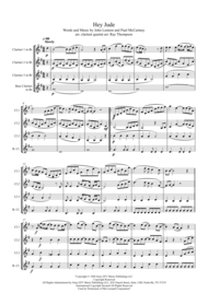 The Beatles: Hey Jude - clarinet quartet Sheet Music by The Beatles