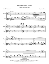 Tico Tico no Fuba: Violin & Viola Duet Sheet Music by Zequinha Zebreu
