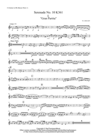 Mozart: Serenade No 10 in Bb "Gran Partita":  (clarinet parts substitute for basset horns) - woodwind ensemble (13 instruments) Sheet Music by Wolfgang Amadeus Mozart