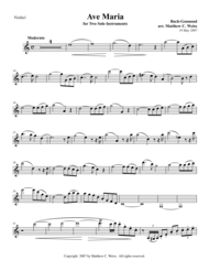Ave Maria for Two Solo Instruments - Violin 1 Sheet Music by Bach-Gounod