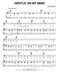 Gentle On My Mind Sheet Music by Glen Campbell