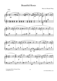 Beautiful Roses - Beautiful Piano Solo (With Chords) Sheet Music by Miranda Wong
