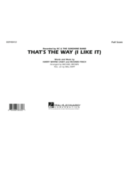 That's the Way (I Like It) - Full Score Sheet Music by Richard Finch