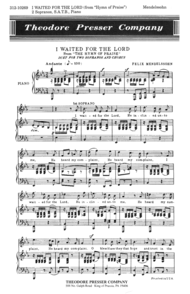 I Waited For the Lord Sheet Music by Felix Bartholdy Mendelssohn